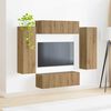 vidaXL Wall-mounted 4 pcs Artisan Oak