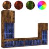 vidaXL 4 Piece TV Wall Units with LED Smoked Oak Engineered Wood