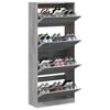 vidaXL Shoe Cabinet with 4 Flip-Drawers Grey Sonoma 80x34x187.5 cm