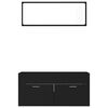 vidaXL 2 Piece Bathroom Furniture Set Black Engineered Wood