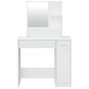 vidaXL Dressing Table Set High Gloss White 86.5x35x136 cm