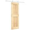 vidaXL Sliding Door Natural and White 70 x 210 cm Solid Pine Wood