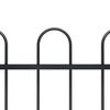vidaXL Garden Fence with Hoop Top Steel 181x150 cm Black