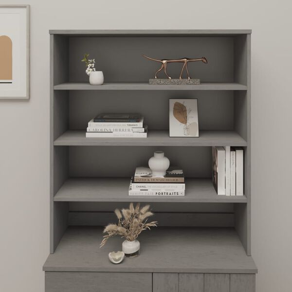 vidaXL Top for Highboard HAMAR Light Grey 90x30x100cm Solid Wood Pine