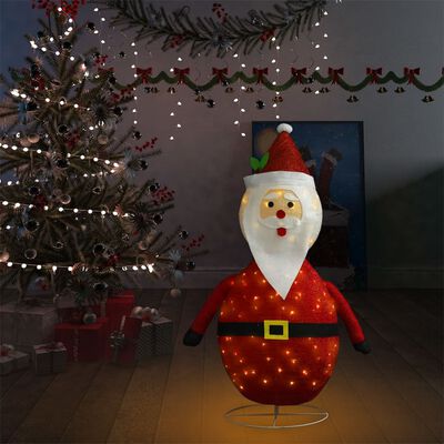 vidaXL Decorative Christmas Santa Claus Figure LED Luxury Fabric 120cm
