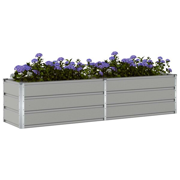 vidaXL Planter Light Grey 195 x 50 x 45 cm Galvanised Steel