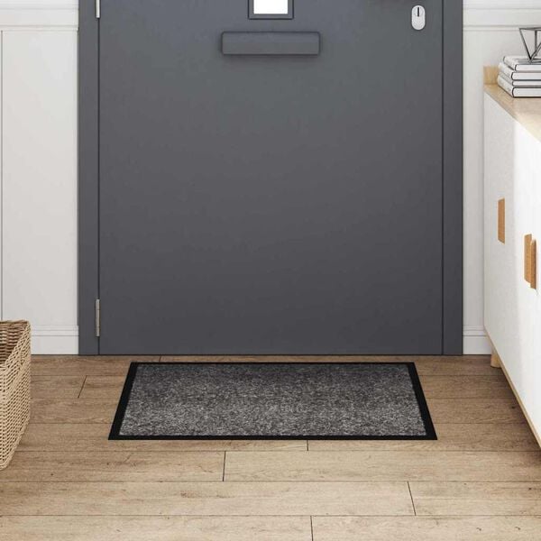 vidaXL Door Mat Light Grey 80 x 60 x 1.2 cm Teddy Fabric