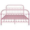 vidaXL Bed Frame without Mattress Pink Metal 140x200 cm