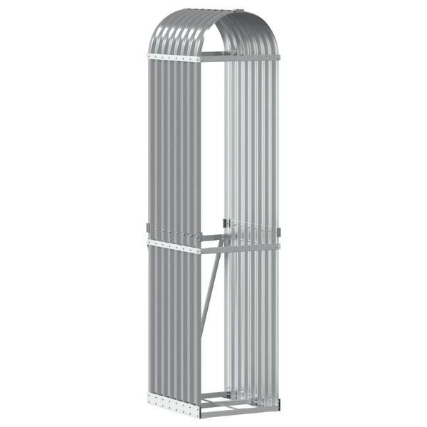 vidaXL Log Holder Light Grey 40x45x170 cm Galvanised Steel