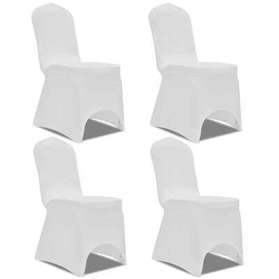 vidaXL Stretch Chair Cover 4 pcs White