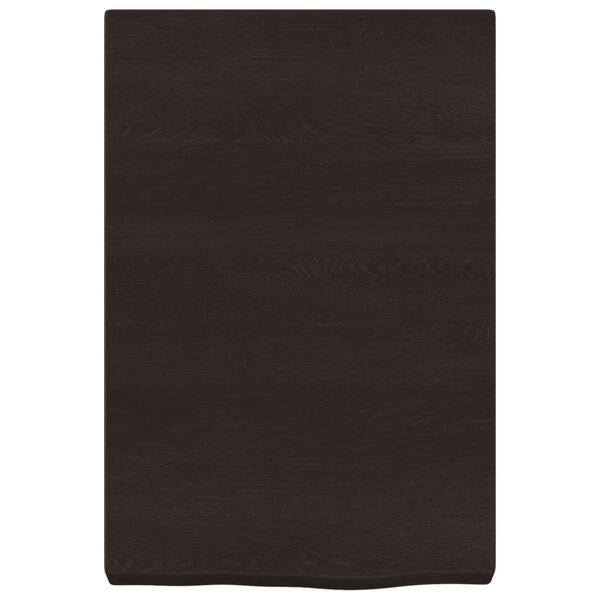 vidaXL Bathroom Countertop Dark Brown 40x60x(2-6) cm Treated Solid Wood