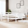 vidaXL Bed Frame without Mattress White 150x200 cm King Size King Size Solid Wood