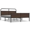 vidaXL Metal Bed Frame without Mattress Brown Oak 150x200 cm King Size