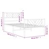 vidaXL Metal Bed Frame without Mattress with Footboard White 75x190cm