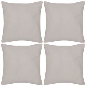 4 Beige Cushion Covers Cotton 40 x 40 cm