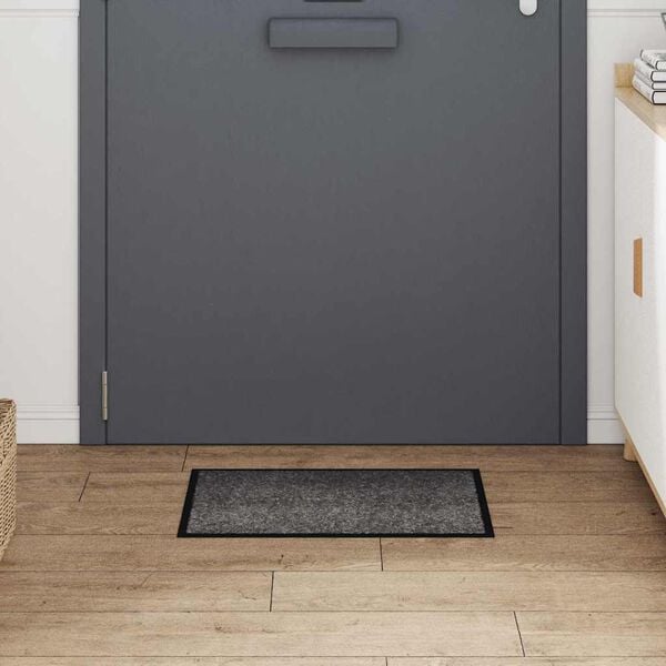 vidaXL Door Mat Light Grey 60 x 40 x 1.2 cm Teddy Fabric