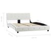 vidaXL Bed Frame without Mattress White Faux Leather 135x190 cm Double