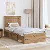 vidaXL Bed Frame Artisian Oak 75 x 190 cm Solid Pine Wood