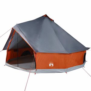vidaXL Family Tent Tipi 8-Person Grey and Orange Waterproof