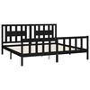 vidaXL Bed Frame without Mattress Black Solid Wood Pine 200x200 cm