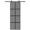 vidaXL Sliding Door with Hardware Set 76x205 cm Tempered Glass&Aluminium