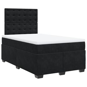 vidaXL Box Spring Bed with Mattress Black 120x200 cm Velvet