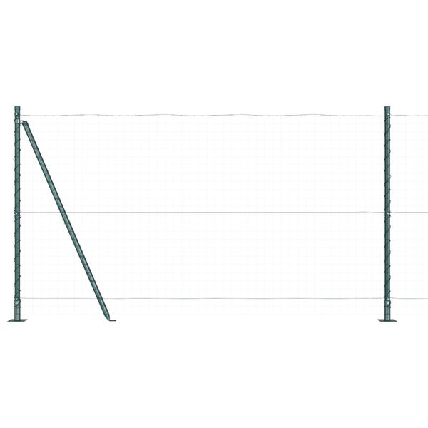 vidaXL Fence Posts Manual 7 pcs Green Ø32mm 130 cm Galvanised steel