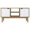 vidaXL TV Cabinet OTTA Brown and White 113.5x43x57cm Solid Wood Pine