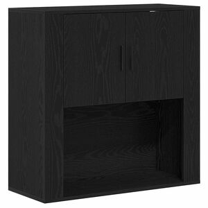 vidaXL Wall Cabinet Black oak 80 x 33 x 80 cm Engineered wood