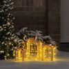vidaXL Gift Box with 60 LEDs 3 pcs Warm white 20 x 20 x 20 cm PET