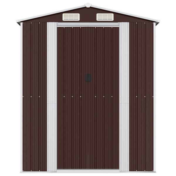 vidaXL Garden Shed Dark Brown 192x191x223 cm Galvanised Steel