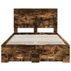 vidaXL Bed Frame with Drawer Smoked Oak 120 x 190 cm Engineered Wood