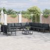 vidaXL Garden Sofa Set with Cushion 9 pcs Black Steel