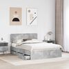 vidaXL Bed Frame Concrete Grey 140 x 200 cm Engineered Wood