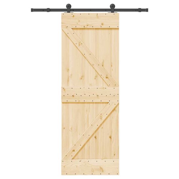 vidaXL Sliding Door with Hardware Set 70x210 cm Solid Wood Pine