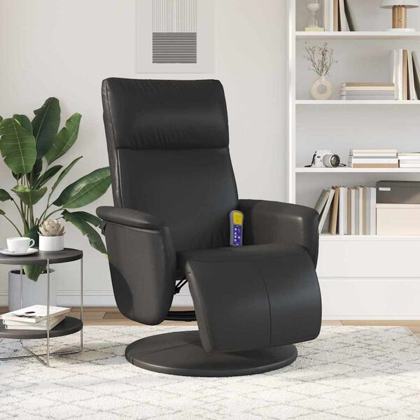 vidaXL Massage Recliner Chair Black 71 x 90 x 105 cm Faux Leather
