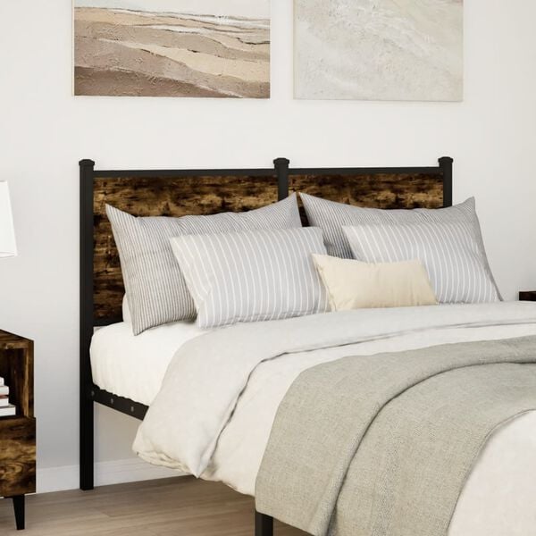 vidaXL Replace Headboard Smoked Oak 120 cm Engineered Wood and Steel