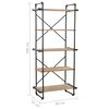 vidaXL Bookcase Solid Firwood and Steel 80x42x180 cm