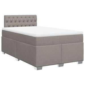 vidaXL Box Spring Bed with Mattress Taupe 120x200 cm Fabric
