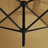 vidaXL Double Garden Parasol with Steel Pole Taupe 600x300 cm