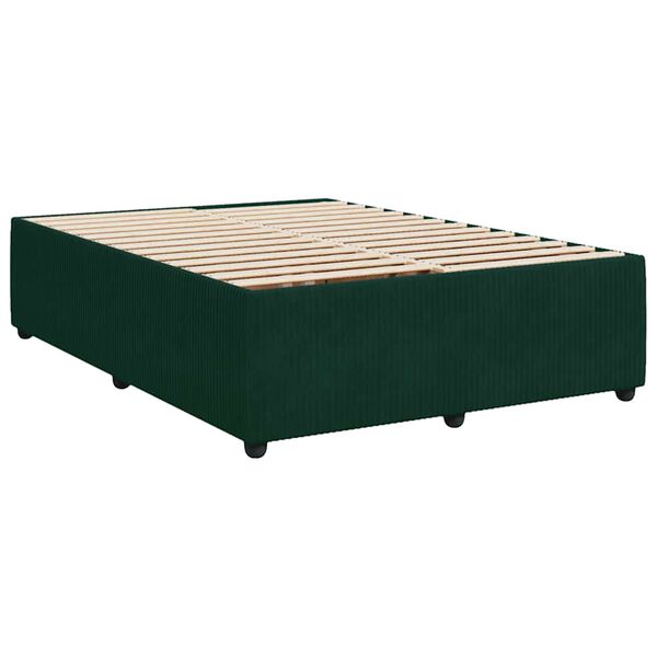 vidaXL Bed Frame without Mattress Dark Green 140x200 cm Velvet