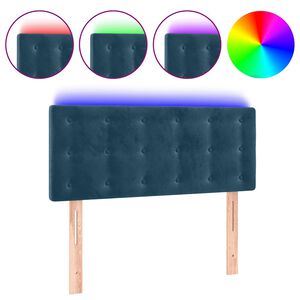 vidaXL LED Headboard Dark Blue 80x5x78/88 cm Velvet
