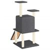 vidaXL Cat Tree with Sisal Scratching Posts Dark Grey 110 cm