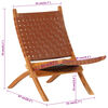 vidaXL Folding Relaxing Chair Brown Real Leather
