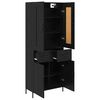 vidaXL Highboard with Drawer 2 pcs Black Oak Engineered Wood
