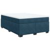vidaXL Box Spring Bed with Mattress Dark Blue 140x200 cm Velvet