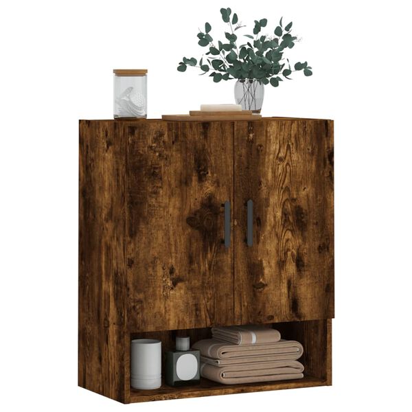 vidaXL Wall Cabinet Smoked Oak 60x31x70 cm Engineered Wood