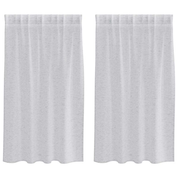 vidaXL Voile Curtain 2 pcs Light Grey 140 x 140 cm Polyester