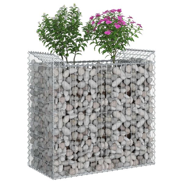 vidaXL Gabion Raised Bed Silver 50 x 100 x 100 cm Galvanised Steel