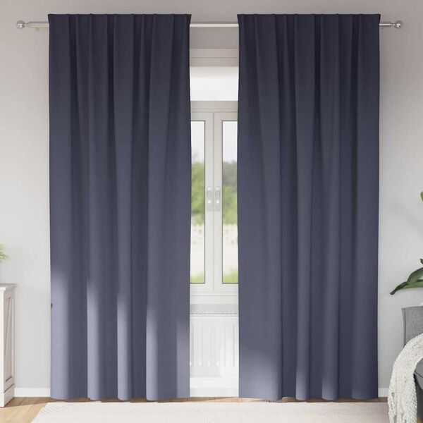 vidaXL Blackout Curtains with Rings 2 pcs Anthracite 260 x 140 cm